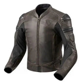 Revit Akira Braune Motorrad-Lederjacke für Unisex